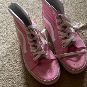 Pink girls US women size 6 Vans high top